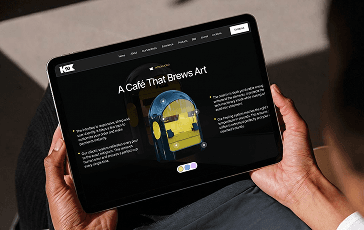 MacBook Pro on a beige pedestal with soft draped background